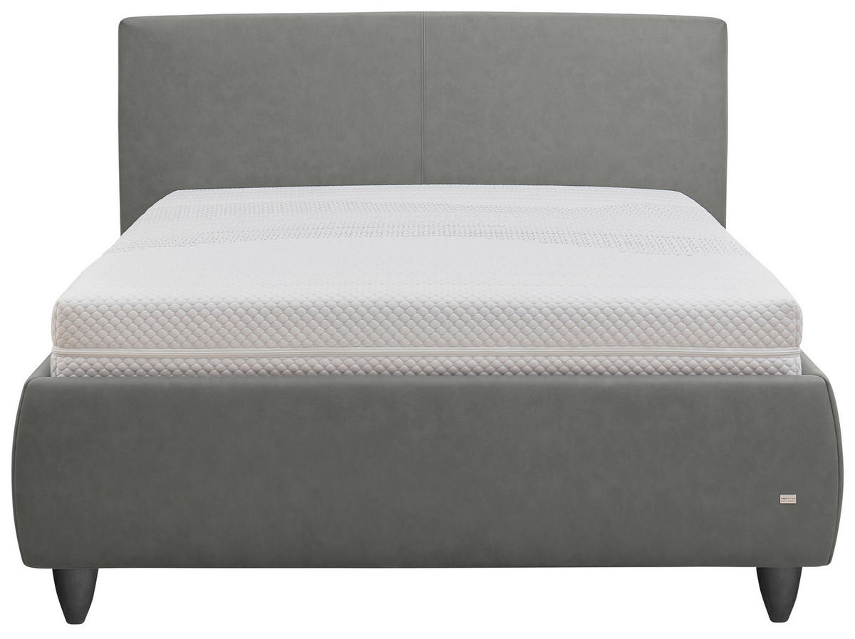 POLSTERBETT 200/200 cm,  in Dunkelgrau, Matratze, Lattenrost, Bettkasten, H2 + H2 = mittel  - Dunkelgrau/Schwarz, Design, Holz/Kunststoff (200/200cm) - RUF Betten