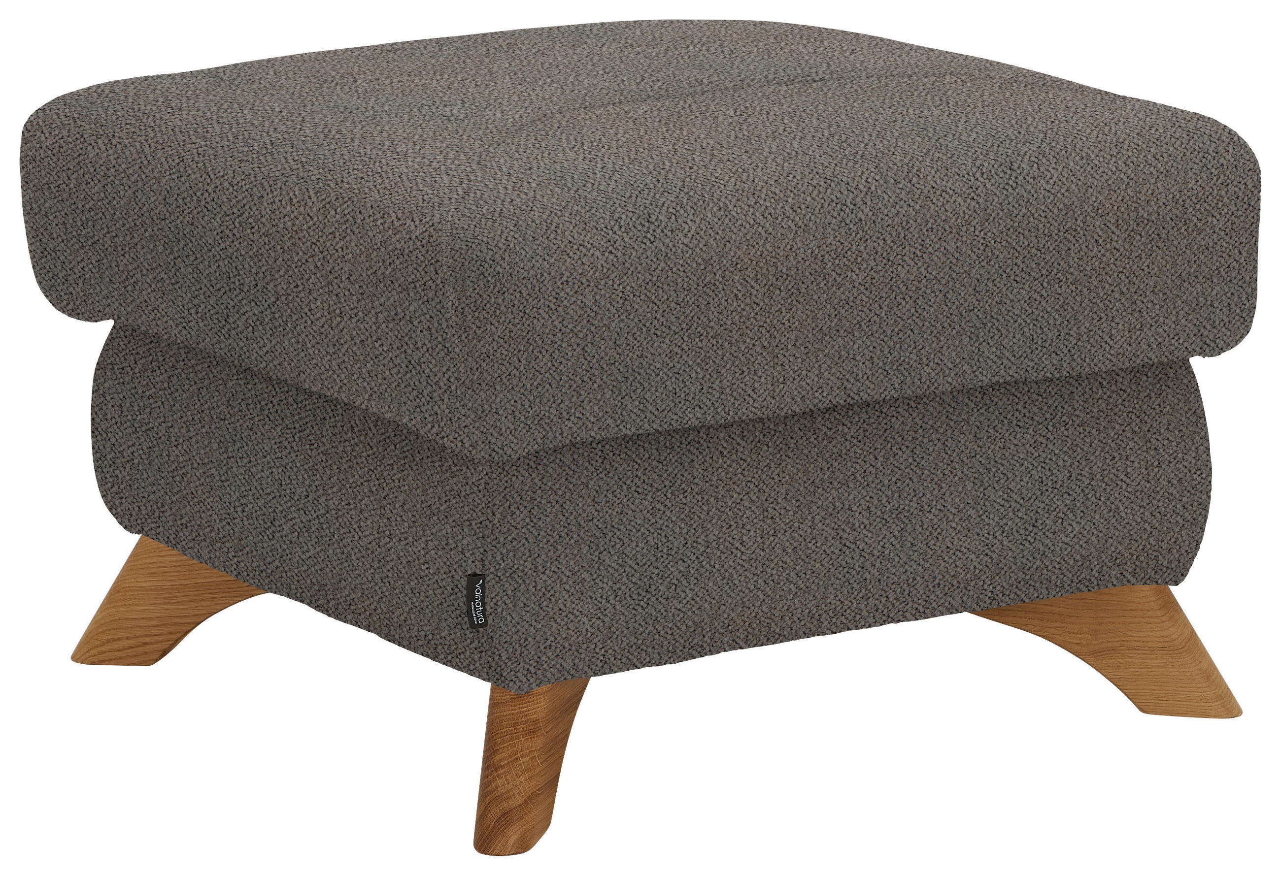HOCKER in Textil Graubraun  - Eichefarben/Graubraun, Modern, Holz/Textil (65/47/65cm) - Valnatura