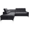 ECKSOFA in Struktur Anthrazit  - Anthrazit/Schwarz, Modern, Textil/Metall (212/254cm) - Carryhome