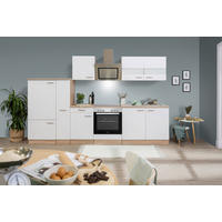 MODULKÖK 300 cm   i vit  - stålfärgad/vit, Basics, metall/trämaterial (300cm) - Respekta