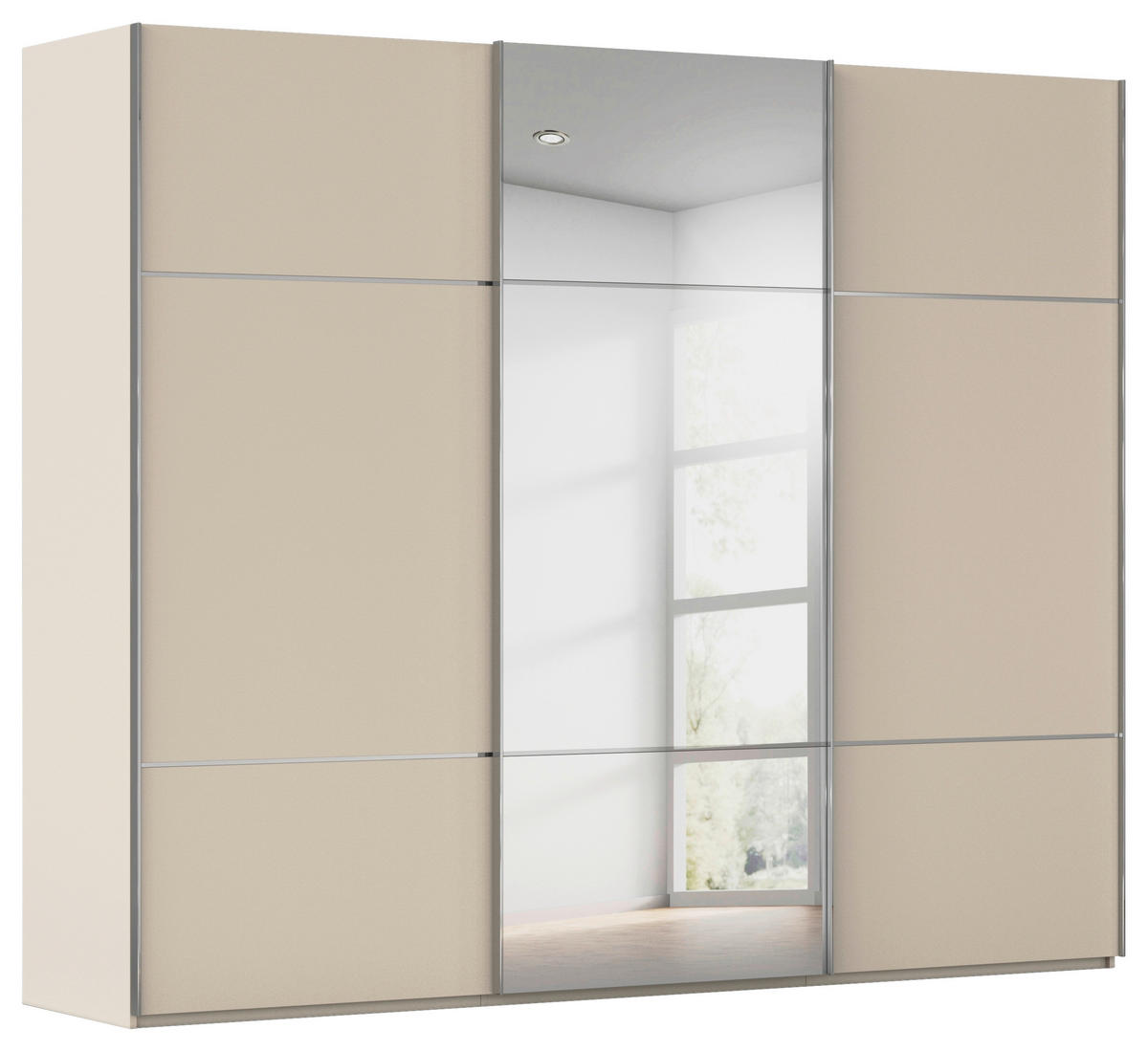 SCHWEBETÜRENSCHRANK Champagner  - Chromfarben/Champagner, Konventionell, Glas/Holzwerkstoff (301/223/68cm) - Novel