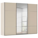 SCHWEBETÜRENSCHRANK 301/223/68 cm 3-türig Champagner  - Chromfarben/Champagner, KONVENTIONELL, Glas/Holzwerkstoff (301/223/68cm) - Novel