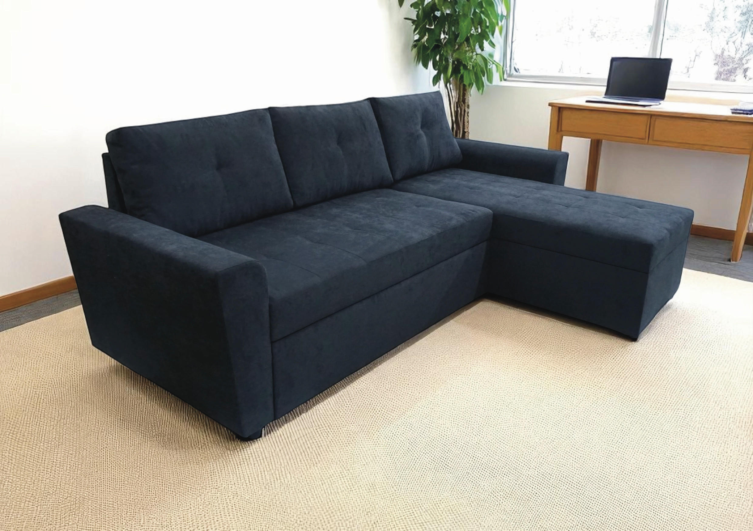 ECKSOFA TERMOLI Anthrazit Jacquard  - Anthrazit/Schwarz, Design, Kunststoff/Textil (155/231cm) - MID.YOU