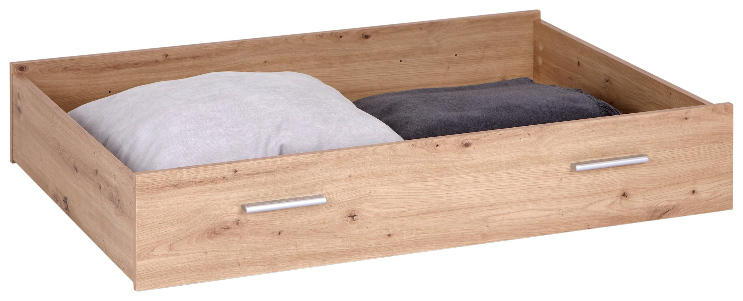 Bettkasten Johnny B: 116,4 cm Eiche Dekor mit Rollen