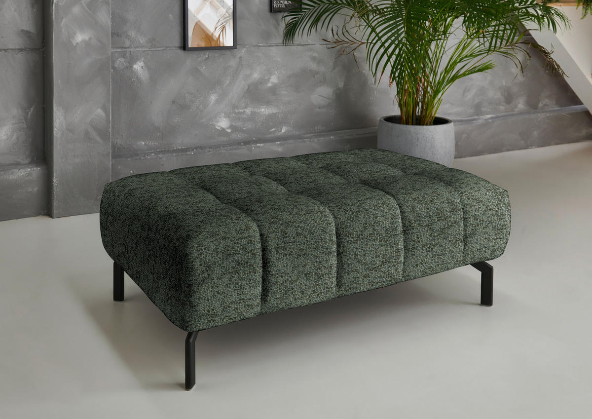 ECKSOFA in Chenille Grün  323/222 cm  - Schwarz/Grün, Design, Textil/Metall (323/222cm) - Beldomo Style