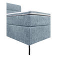 BOXSPRINGBETT 160/200 cm,  in Hellblau, Topper, H3 + H4 = fest + sehr fest  - Schwarz/Hellblau, Design, Textil/Metall (160/200cm) - Esposa