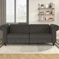 SCHLAFSOFA FIRENZE in Mikrofaser Anthrazit Vintage, Skandinavisch, Modern  - Anthrazit/Schwarz, Basics, Holz/Textil (236/83/87cm) - Livetastic