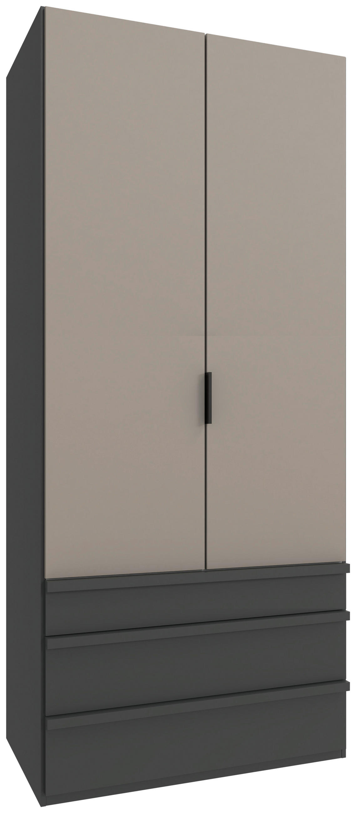 FALTTÜRENSCHRANK 100/236/58 cm 2-türig Graphitfarben, Grau, Sahara  - Schwarz/Graphitfarben, Design, Holzwerkstoff (100/236/58cm) - Boxxx