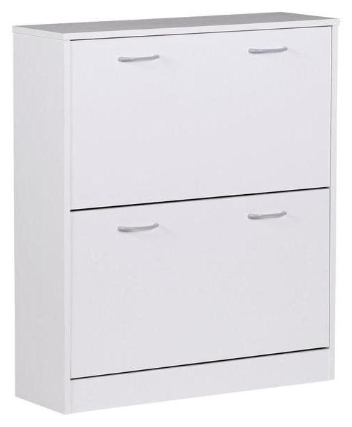 VÝKLOPNÁ SKRINKA NA TOPÁNKY, biela, 75/87/24 cm - biela/strieborná, Konventionell, kompozitné drevo/plast (75/87/24cm) - MID.YOU