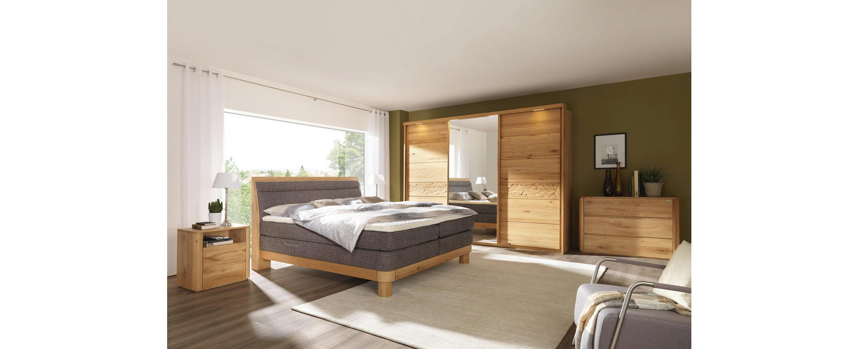 LINEA NATURA SCHWEBETÜRENSCHRANK - Einrichtungsmöglichkeit