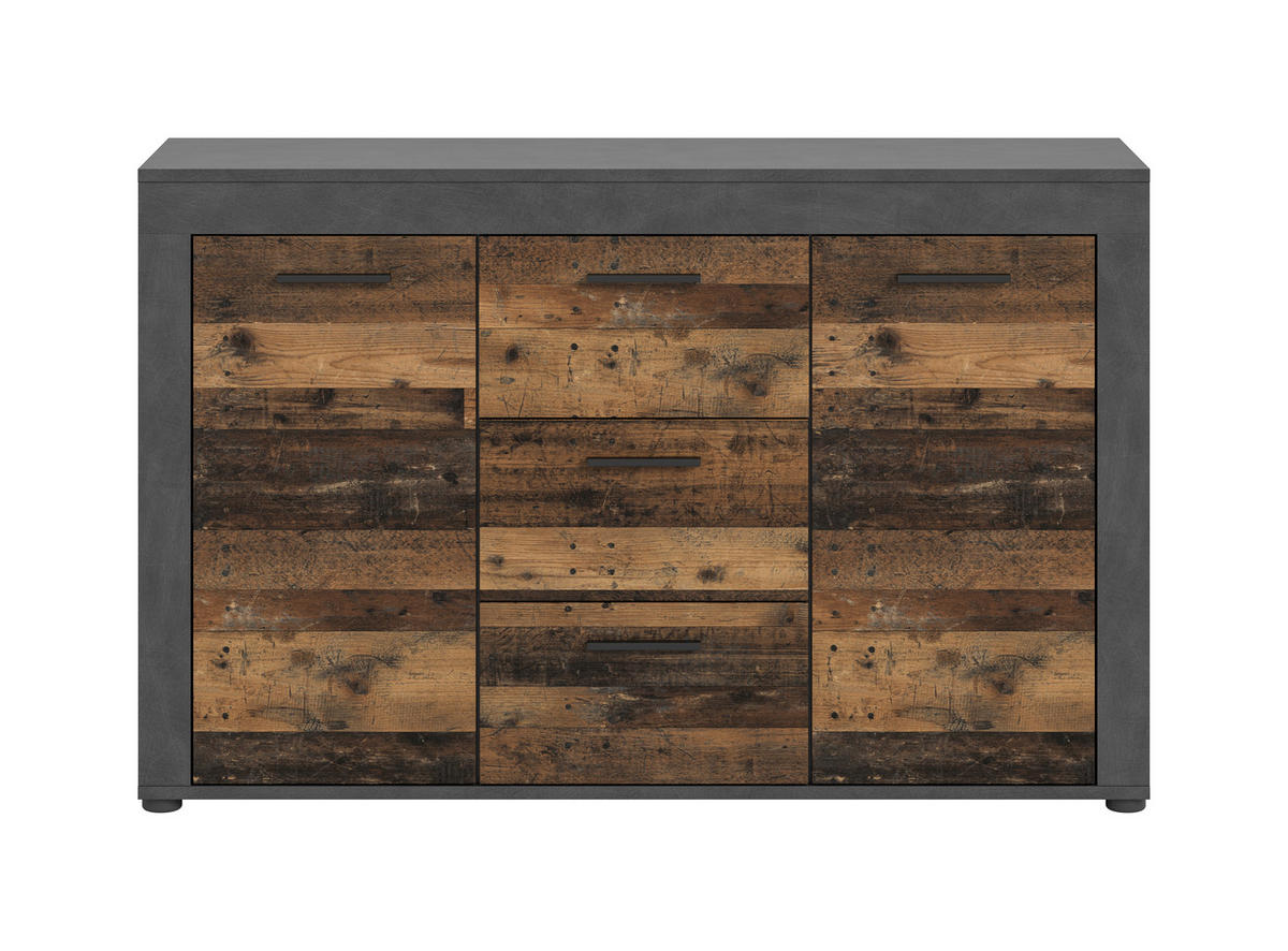 SIDEBOARD 125/80/35 cm  - svart/antracit, Design, trämaterial/plast (125/80/35cm) - MID.YOU
