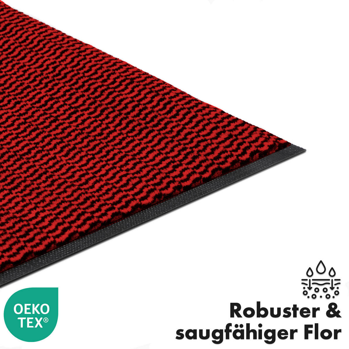 SCHMUTZFANGMATTE  60/90 cm  Rot  - Rot, Basics, Kunststoff/Textil (60/90cm) - Floordirekt