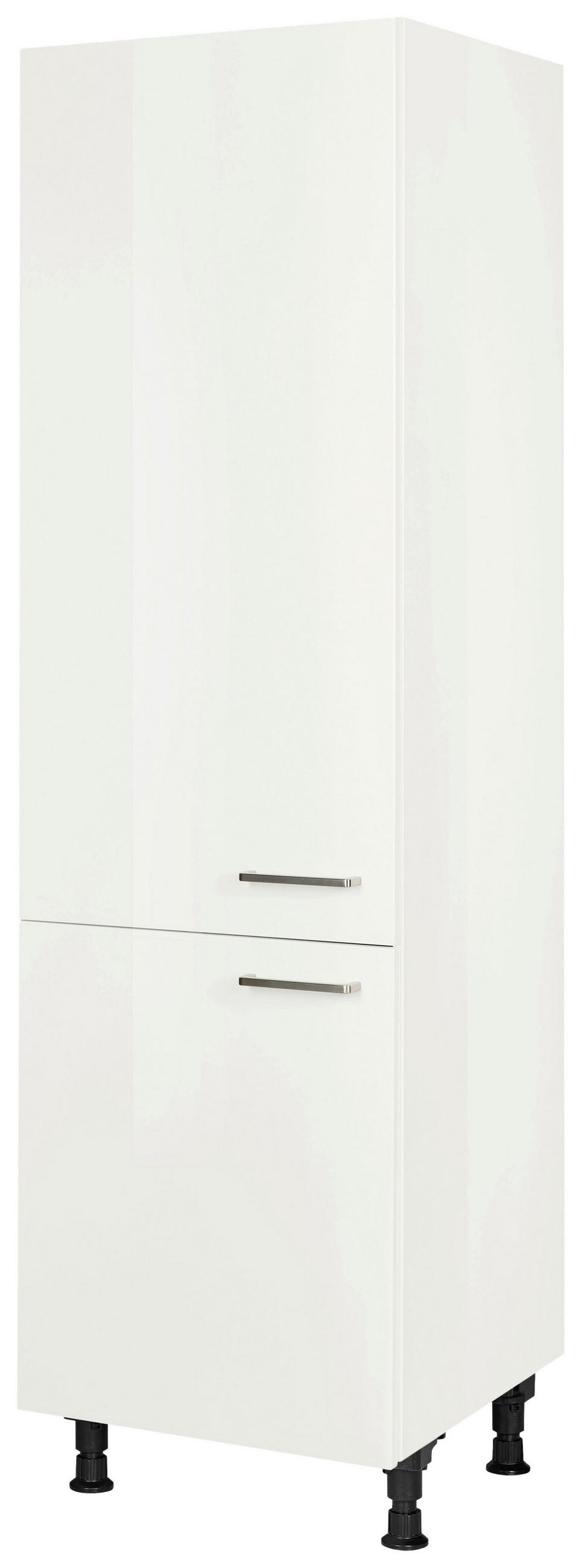 GERÄTEUMBAUSCHRANK 60/216,6/58 cm  in Weiß Hochglanz  - Edelstahlfarben/Weiß Hochglanz, MODERN, Holzwerkstoff/Metall (60/216,6/58cm) - Nobilia