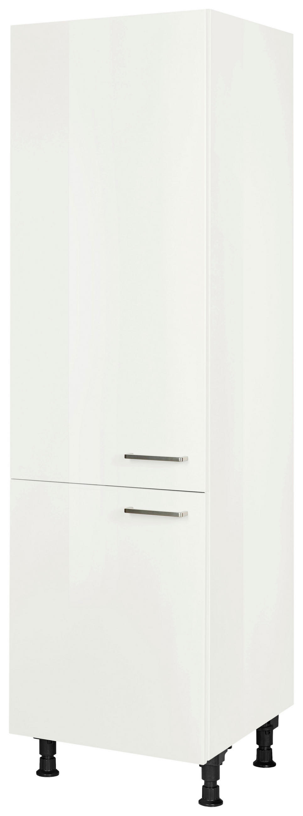 GERÄTEUMBAUSCHRANK 60/216,6/58 cm  Weiss Hochglanz  - Weiss Hochglanz/Edelstahlfarben, Modern, Holzwerkstoff/Metall (60/216,6/58cm) - Nobilia