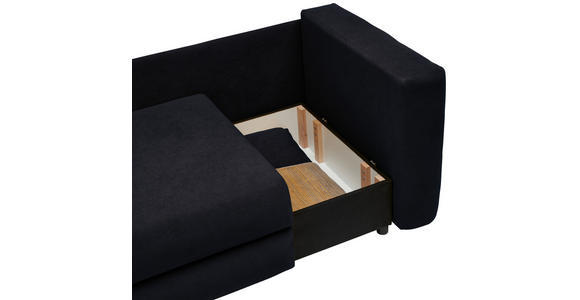 RÉCAMIERE in Flachgewebe Schwarz - Schwarz, Design, Kunststoff/Textil (171/71-88/93cm) - Cantus