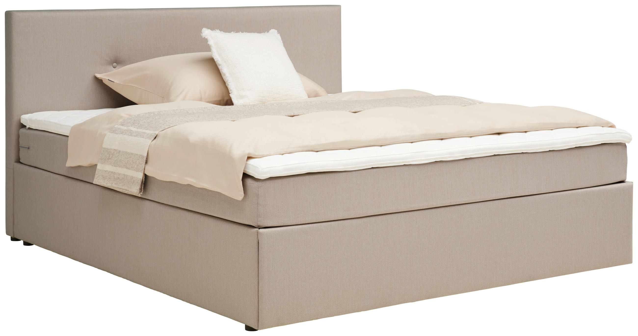 BOX KREVET    160/200 cm  - boje pijeska/crna, Konvencionalno, drvo/tekstil (160/200cm) - P & B