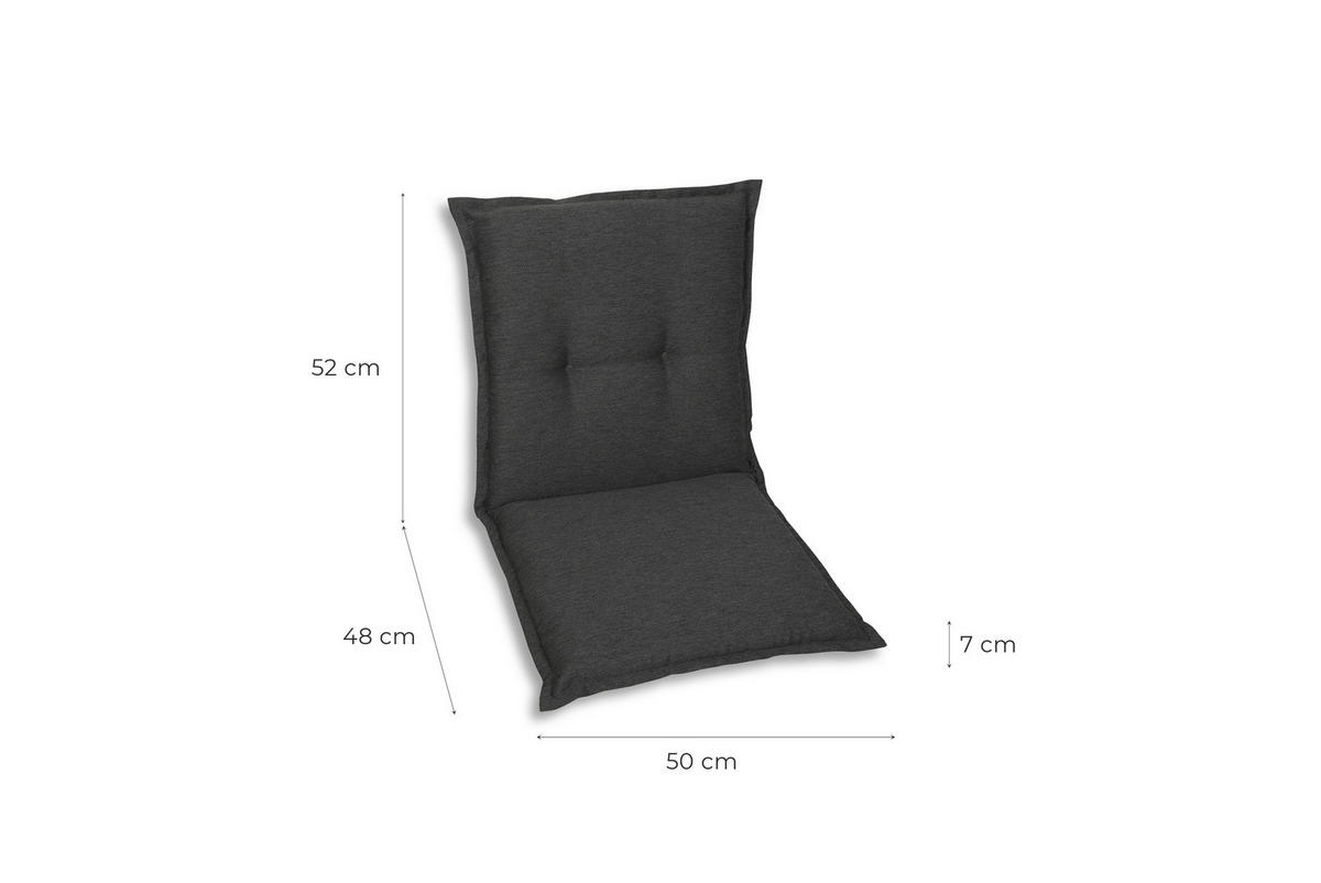 SESSELAUFLAGENSET in Anthrazit Uni  - Anthrazit, Basics, Textil (50/7/100cm)