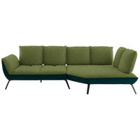 ECKSOFA Flachgewebe Grün  - Schwarz/Grün, Design, Textil/Metall (320/169cm) - Moderano