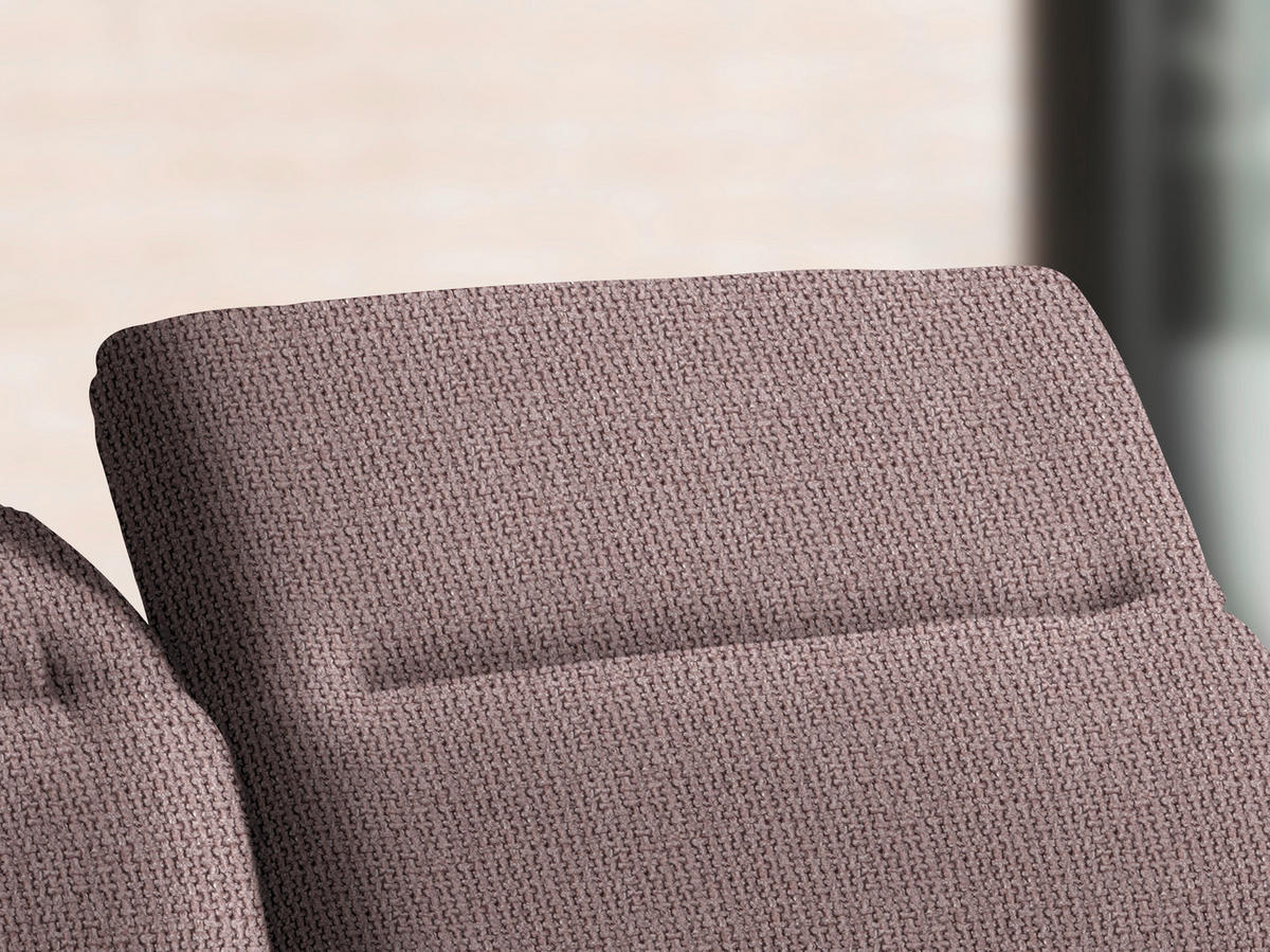 ECKSOFA in Webstoff Altrosa  289/180 cm  - Schwarz/Altrosa, Design, Textil/Metall (289/180cm) - Stylife