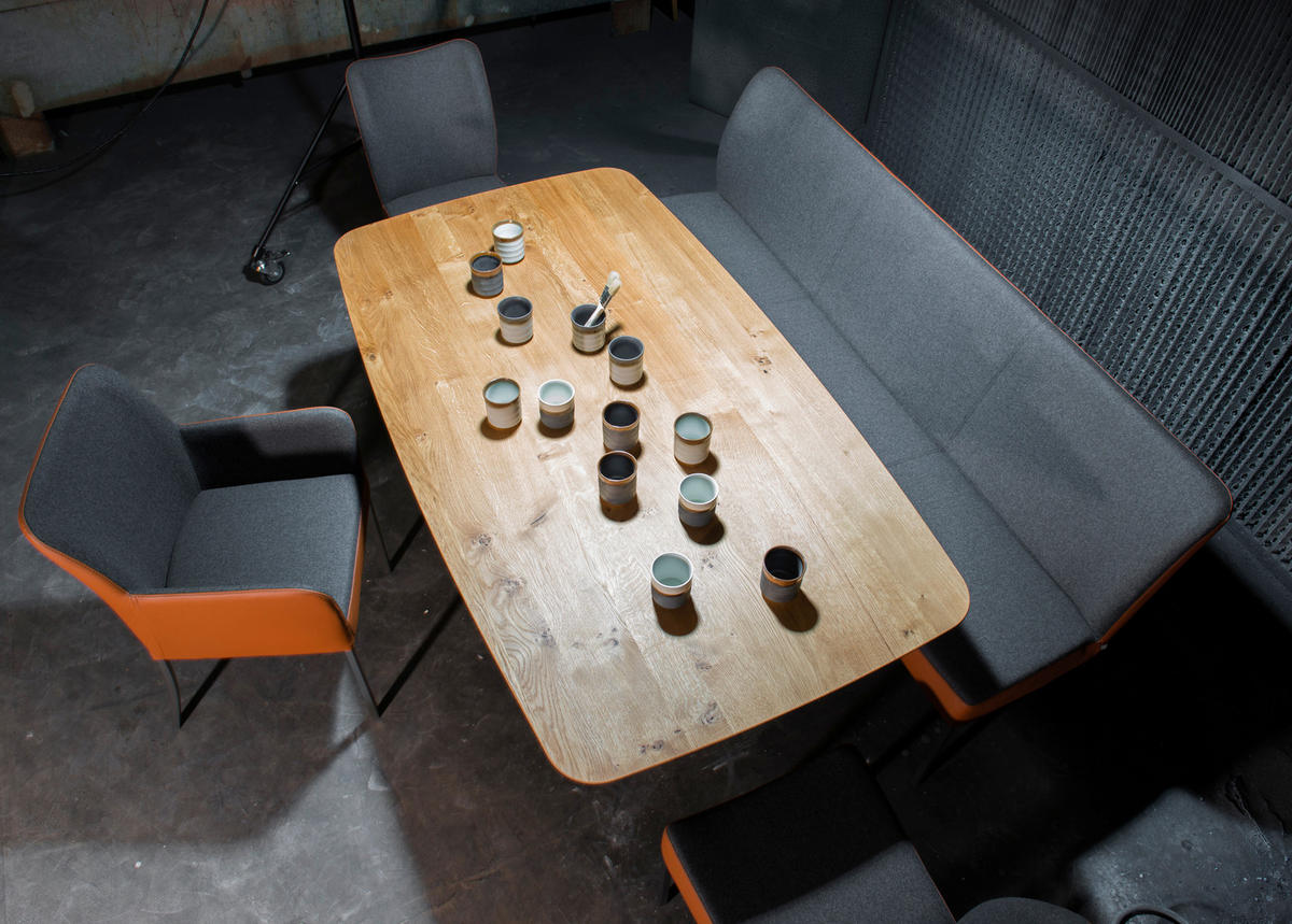 ESSTISCH in Holz, Metall 180/100/77 cm  - Eichefarben/Anthrazit, Natur, Holz/Metall (180/100/77cm) - Bert Plantagie