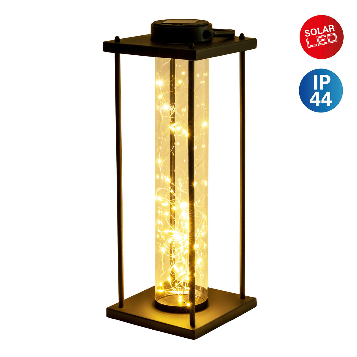 SOLARLEUCHTE  - Klar/Schwarz, Basics, Glas/Kunststoff (16,5/16,5/51,5cm) - Näve