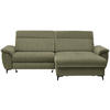 ECKSOFA in Chenille Grün  - Schwarz/Grün, Design, Textil/Metall (185/256cm) - Stylife
