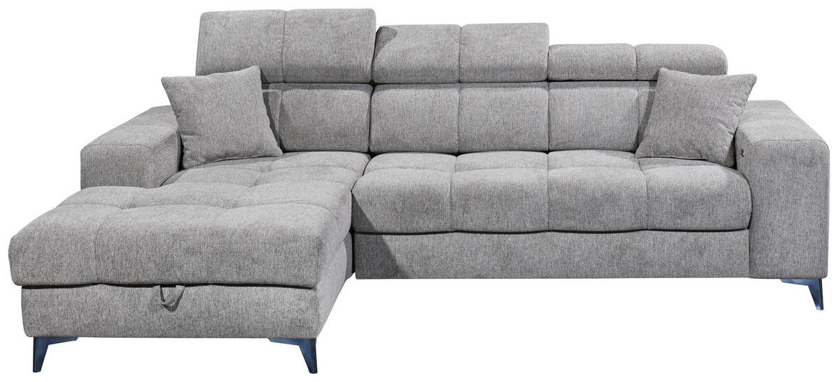 ECKSOFA in Chenille Taupe  - Taupe/Schwarz, Konventionell, Kunststoff/Textil (172/268cm) - MID.YOU