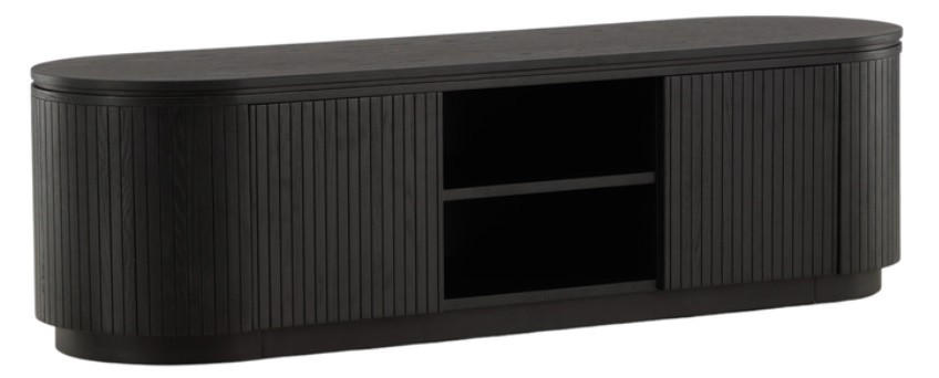 Livetastic Lowboard Schwarz 160x45x48 cm