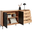 SIDEBOARD 175/90/40 cm  - Schwarz/Akaziefarben, Design, Holz/Metall (175/90/40cm) - Ambia Home