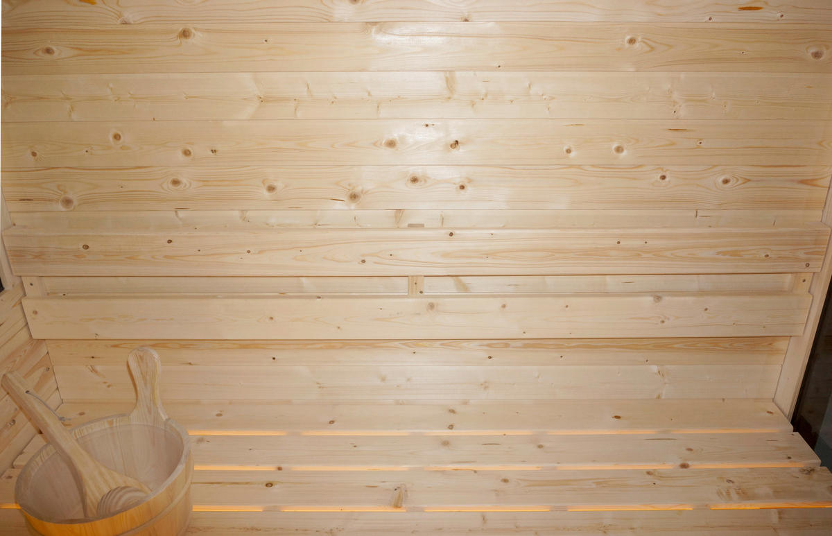 SAUNA für 6 Personen Hanko  - Fichtefarben, KONVENTIONELL, Holz (210/180/210cm) - Sanotechnik