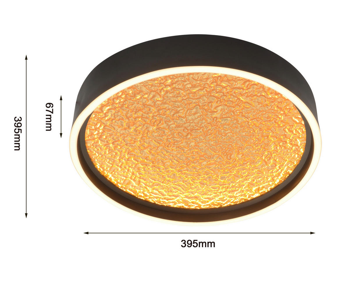 PLAFONIERĂ CU LED - auriu/negru, Design, plastic/metal (40/40/6,5cm)