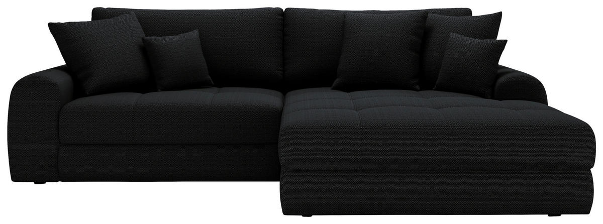 ECKSOFA LORSON Schwarz Struktur  - Schwarz, Design, Kunststoff/Textil (290/208cm) - Livetastic
