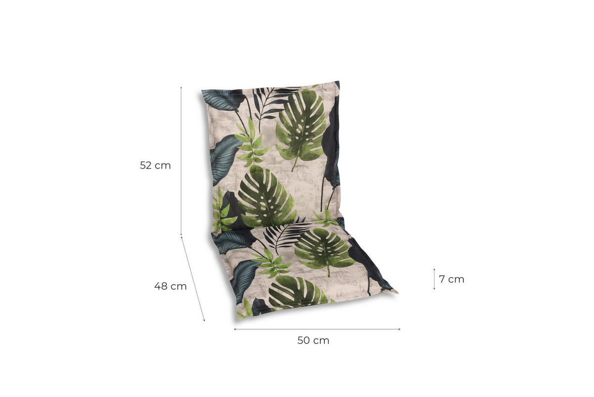 SESSELAUFLAGENSET Blätter  - Blau/Hellgrau, Basics, Textil (50/7/100cm)