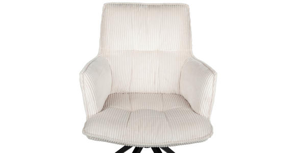 ARMLEHNSTUHL in Eisen Cord - Beige/Schwarz, Design, Textil/Metall (59/89,5/63cm) - Novel
