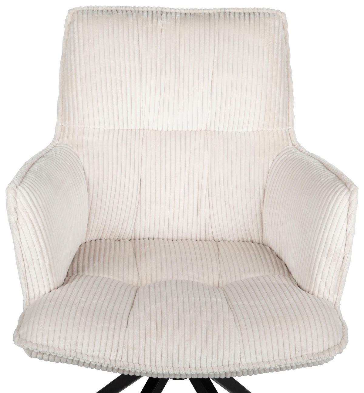 ARMLEHNSTUHL  in Eisen Cord  - Beige/Schwarz, Design, Textil/Metall (59/89,5/63cm) - Novel