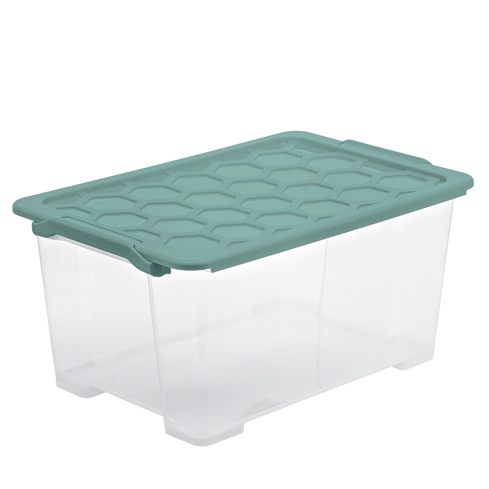 BOX MIT DECKEL EVO SAFE  - Transparent/Grün, Basics, Kunststoff (59/39,5/28cm) - Rotho