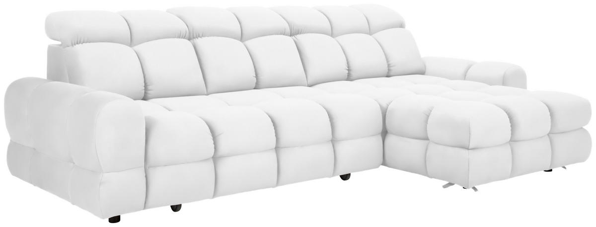 HÖRNSOFFA i velour vit  - vit/svart, Design, textil/plast (283/178cm) - Welnova