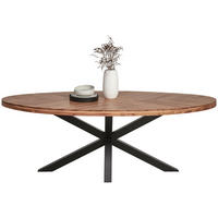 ESSTISCH Holz 220/110/76 cm   - Schwarz/Naturfarben, Trend, Holz/Metall (220/110/76cm) - Ambia Home