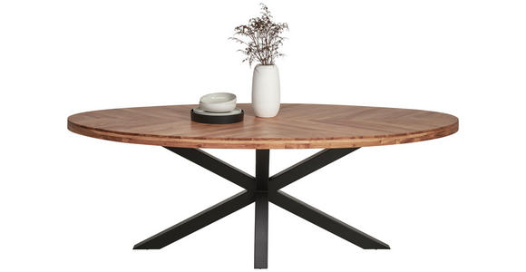 ESSTISCH in Holz 220/110/76 cm  - Schwarz/Naturfarben, Trend, Holz/Metall (220/110/76cm) - Ambia Home