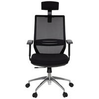 OTOČNÁ STOLIČKA, sieťovina, plochá tkanina, čierna - čierna/chrómová, Modern, kov/textil (61/138/60cm) - MID.YOU