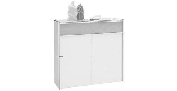 SCHUHSCHRANK Eiche Weiß, Eichefarben, Alufarben - Eichefarben/Alufarben, Design, Glas/Holzwerkstoff (102/98/33,5cm) - Dieter Knoll