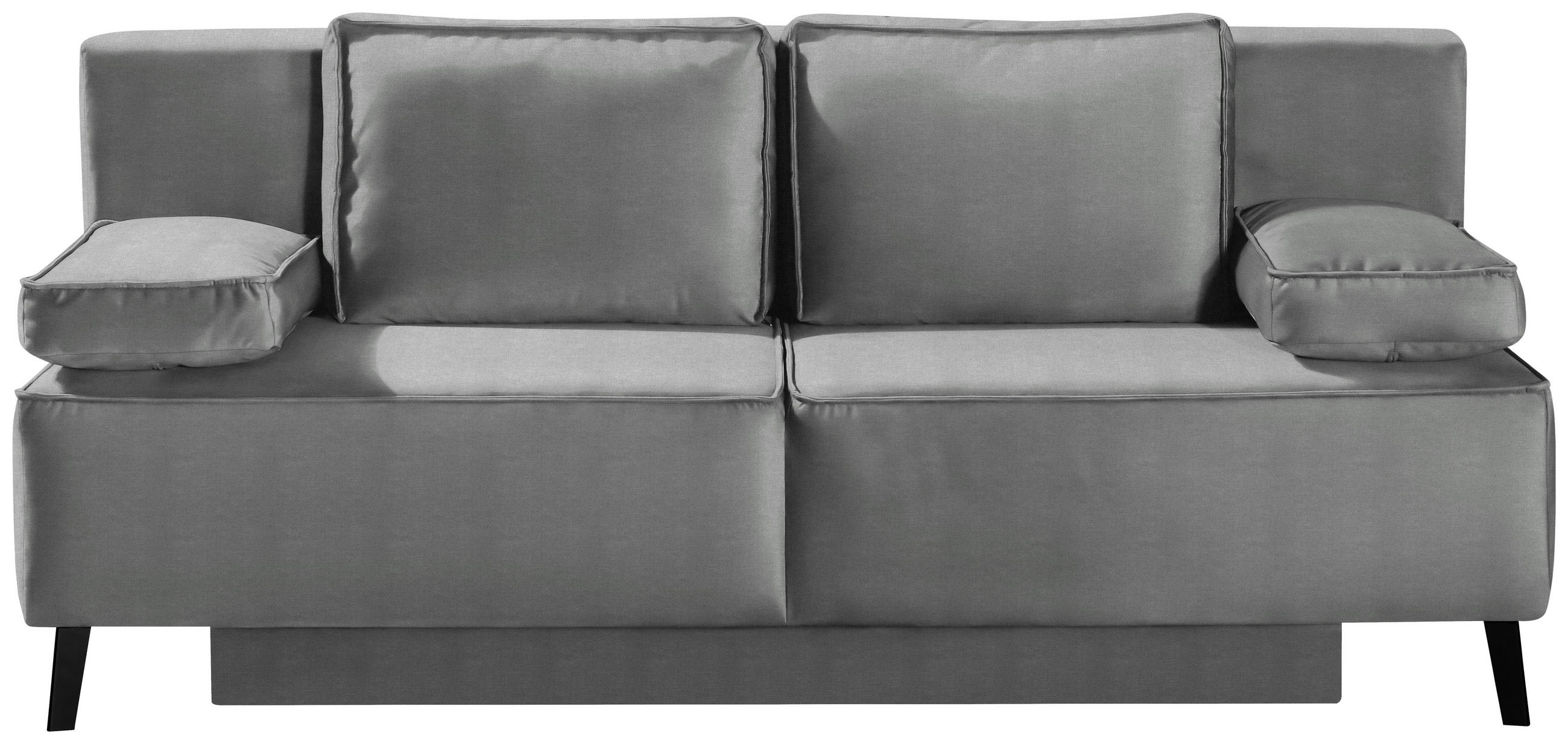 SCHLAFSOFA in Hellgrau  - Hellgrau/Schwarz, KONVENTIONELL, Textil/Metall (197/91/88cm) - Novel