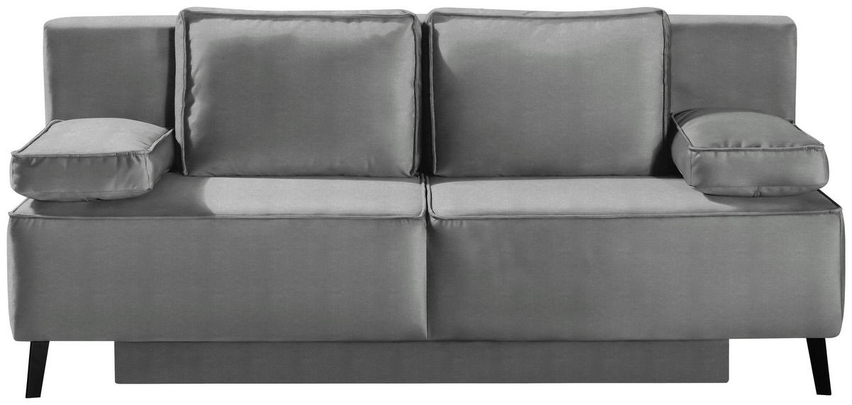 SCHLAFSOFA in Hellgrau  - Hellgrau/Schwarz, KONVENTIONELL, Textil/Metall (197/91/88cm) - Novel