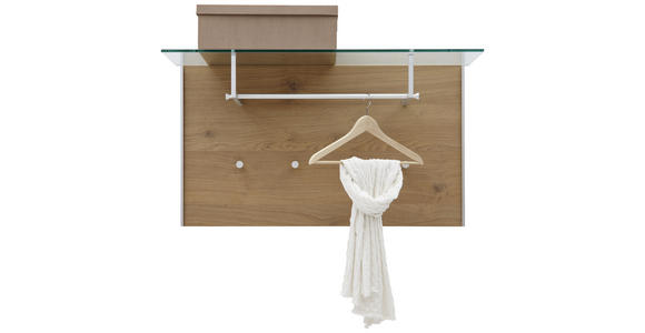 GARDEROBENPANEEL Eichefarben, Alufarben - Eichefarben/Alufarben, Design, Glas/Metall (105/57/32,5cm) - Dieter Knoll