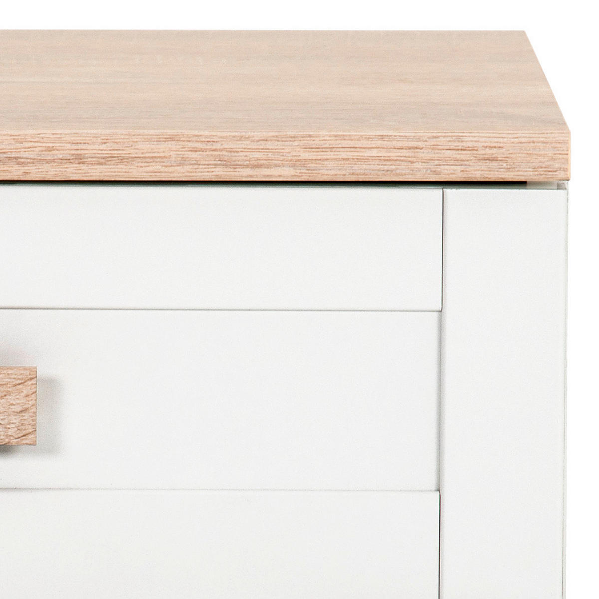 MEUBLE DE CHEVET 42/38/41 cm  in Weiss, Eichefarben  - Weiss/Eichefarben, Design, Holzwerkstoff (42/38/41cm) - Livetastic