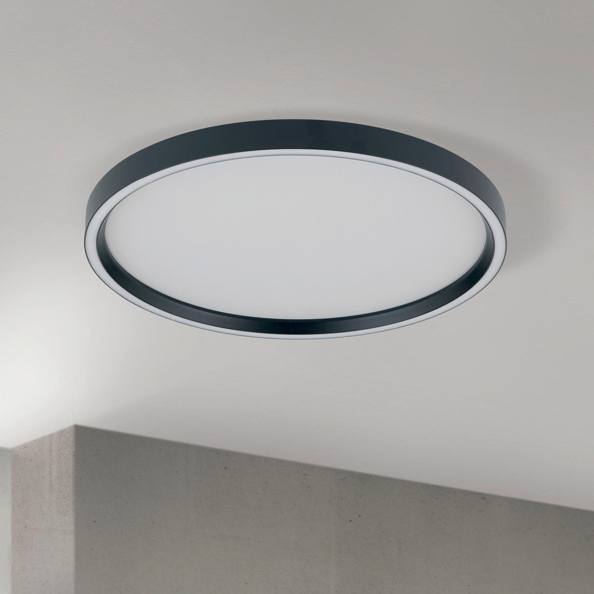 LED-DECKENLEUCHTE Masca 40/6,5 cm   - Schwarz, Basics, Kunststoff/Metall (40/6,5cm)