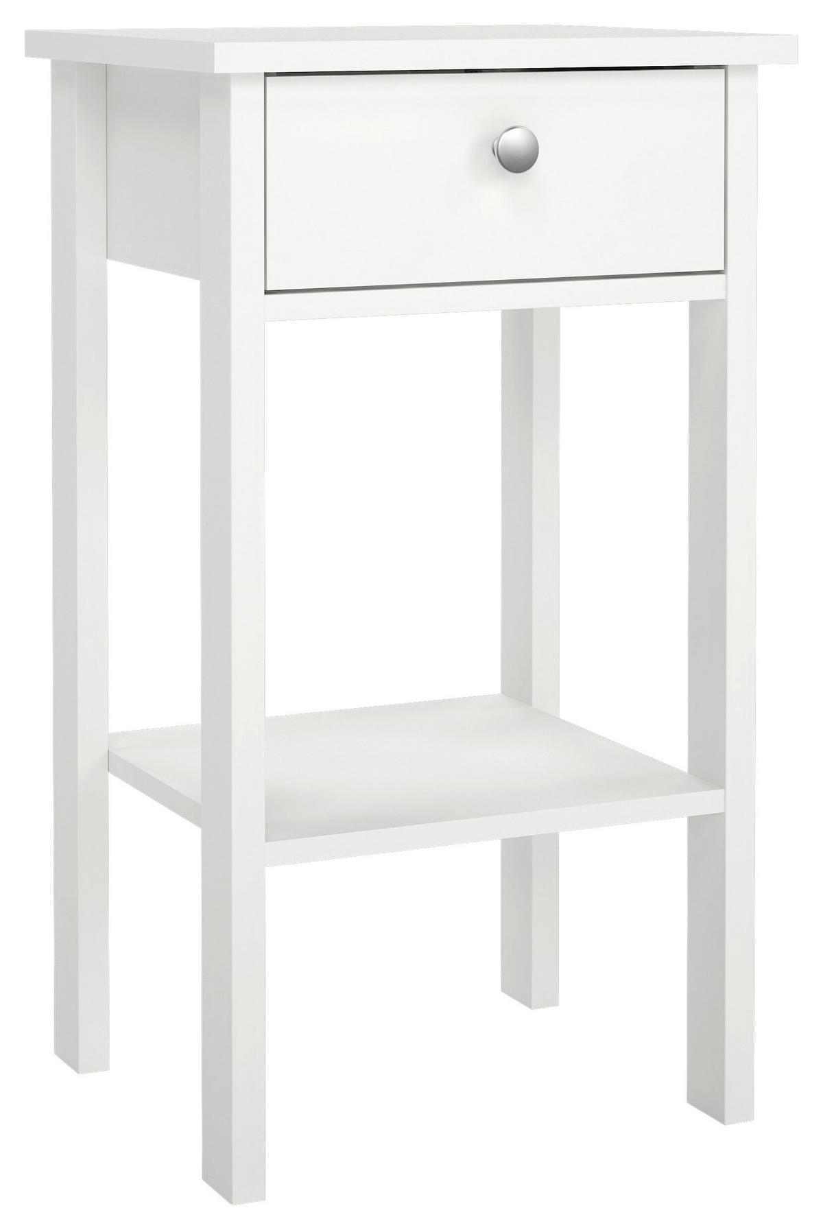 NACHTSCHRANK 40/70,1/34,2 cm  - Silberfarben/Weiß, MODERN, Holzwerkstoff/Metall (40/70,1/34,2cm) - MID.YOU