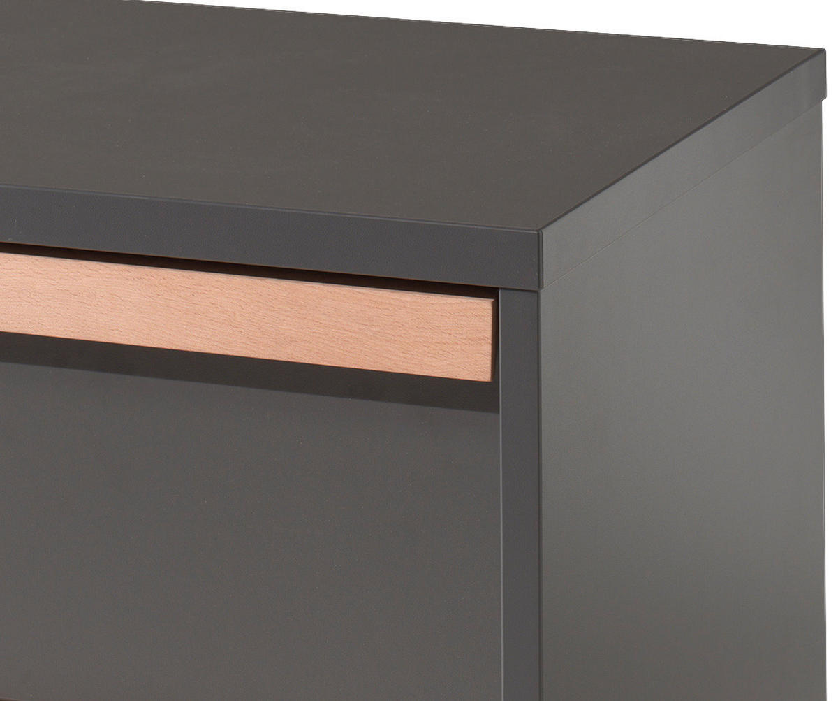 NACHTSCHRANK 48,1/48,8/40 cm  - Anthrazit/Buchefarben, MODERN, Holz/Holzwerkstoff (48,1/48,8/40cm) - MID.YOU