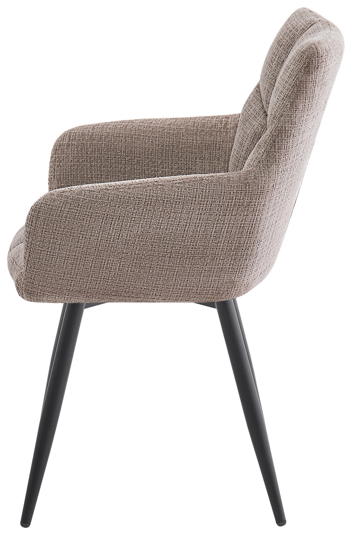 NASLANJAČ, kovina, tekstil črna, rjavosiva  - rjavosiva/črna, Design, kovina/tekstil (61/83,5/60cm) - Stylife