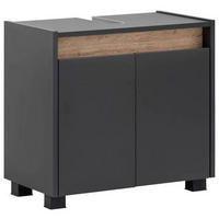 WASCHBECKENUNTERSCHRANK 56,9/54,6/33 cm  - Eichefarben/Anthrazit, MODERN, Holzwerkstoff/Kunststoff (56,9/54,6/33cm) - home24